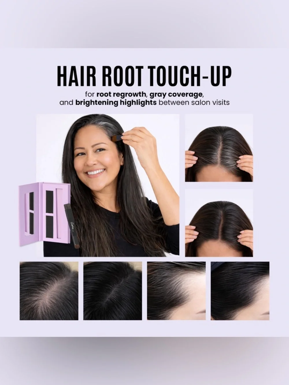 Rootalize - Black Root Touch Up Powder for Gray Hair - 2 Blendable Shades